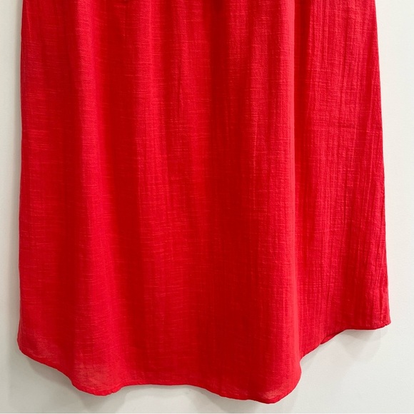 Lilla P Coral Orange Red Women's Midi Skirt Pull On Elastic Waist Pockets XL - Picture 4 of 10